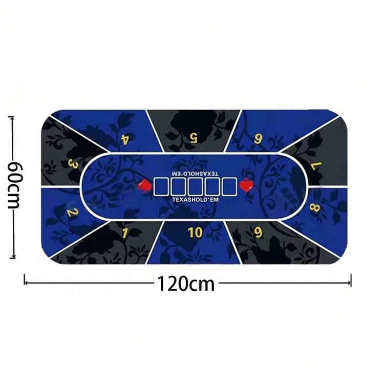 Tapis De Poker Texas Hold’em – 119,4 X 61 Cm – Caoutchouc épaisseur 3 Mm – Pliable – Imperméable – Pour 8 à 10 Joueurs