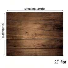 Retro Wooden Wall Background Fabric – Polyester Fiber Photography & Party Decor Fabric – No Electricity Required – Available In Multiple Sizes, Perfect For Festival Party Decor Banners, Suitable For Various Scenarios And Sizes. - Multicolor - View 4