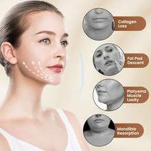 V-Shaped Face Lifting & Firming Massager, Beauty Device, Chin Reducer, Electric Double Chin Slimming & V-Line Shaping Instrument, 6 Modes 8 Adjustable Intensities, USB Rechargeable - White - View 7