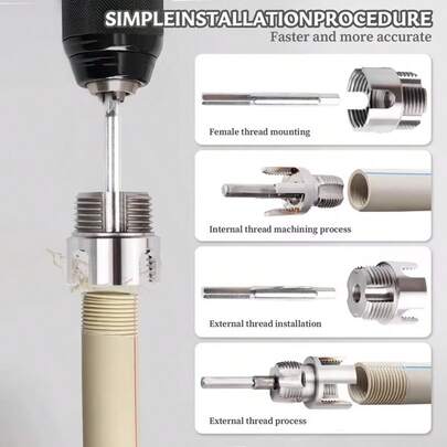 3 PiecesPipe Threading Tool, PPR Pipe Threading Device With Dual Internal And External Threading Capability, Enabling Rapid And Precise Installation In Various Scenarios