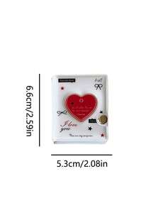 1pc Minimalist 2-Inch Large Head Photo Album Girl Fan Idol Hollow Heart ID Photo Card Holder Keychain Pendant - Multicolor - View 2