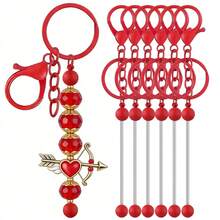 3/6pcs Beaded Keychain Chains, Blank Alloy Beaded Keychain DIY Accessories Kit, Suitable For Pendant Bead DIY Keychain Making, Jewelry Making, Gifts - Beaded Keychain - View 10
