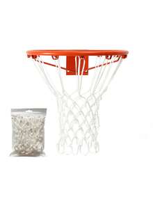 1个标准篮球架网，适用于专业比赛和室内训练，黑色涤纶篮球网