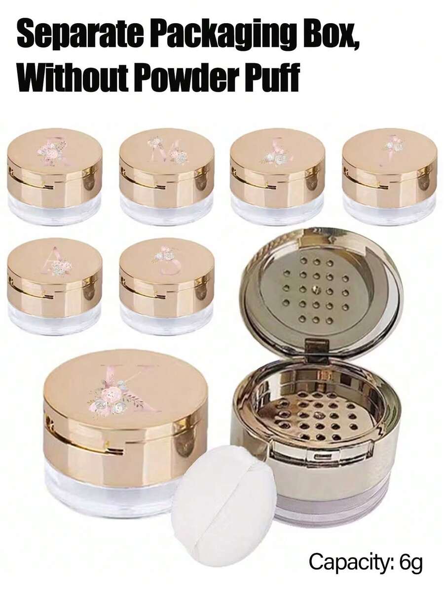 Barattolo da viaggio ricaricabile per cipria con specchio - Contenitore per cipria compatta, coperchio a scatto e design con iniziale da 26 lettere, scatola di imballaggio, strumento cosmetico, motivo floreale rosa per uso on-the-go - Idea regalo perfetta per San Valentino, Distributore di cipria portatile, Barattolo da viaggio per cipria, Distributore di cipria elegante, Adatto come regalo per amici, famiglia, colleghi, compagni di classe e persone care - Multicolore - Visualizzare 1