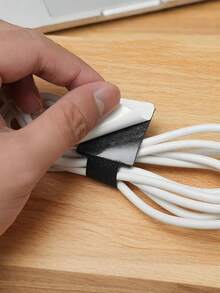 Self-Adhesive Hook And Loop Cable Ties, Data Cable Organizer, Self-Adhesive Cable Clips, Wall-Mounted Cable Organizer, Desktop Computer Cable Fastener, Multi-Purpose Adjustable Nylon Office Desk Strap, Cable Fixing Clips, Reusable Tie Wraps, Cables, Office Supplies, Desktop Accessories, Cable Management - Multicolor - View 7