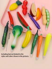 Creative Cartoon Cute Realistic Fruit & Vegetable Ballpoint Pen - Magnetic Black Pen, Perfect Prize And Gift Stationery For Students In New Semester - Black - View 2