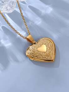 Elegant Valentine's Day Jewelry, Creative Heart-Shaped Pendant Necklace, Romantic Gift For Lovers - Heart-shaped Valentine's Day Pendant Necklace - View 8