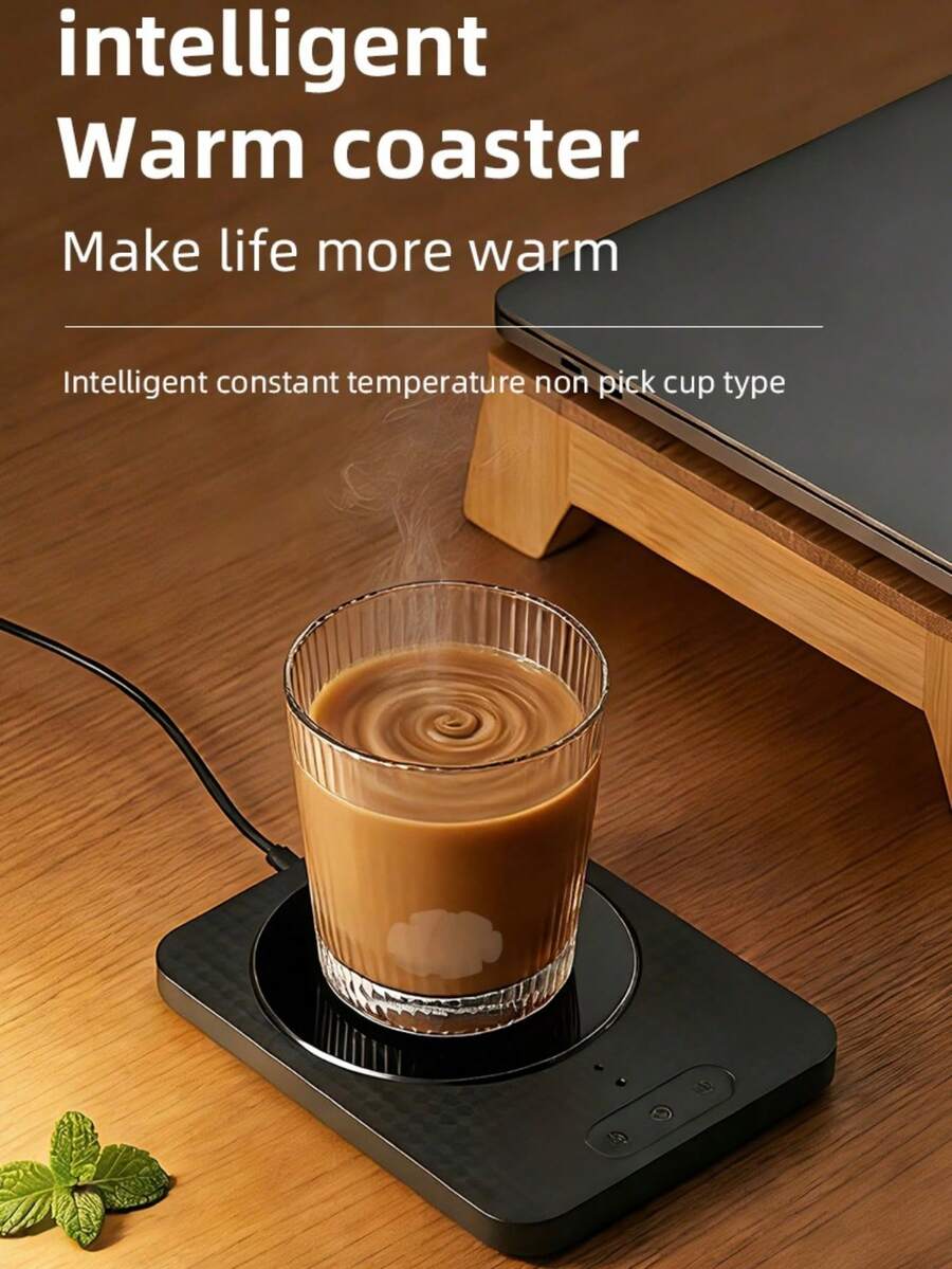 一款可调节温度的智能加热垫，专为保持饮料温度而设计，适用于在家庭和办公室环境中加热牛奶和咖啡，并保持恒定的温度。