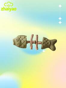 猫咪洁齿棒，天然鱼骨形状磨牙玩具，含猫薄荷，猫咪牙齿护理工具 - 彩色 - 查看 10