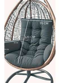 Single-Person Swing & Garden/Balcony Cushion (Swing Shown For Display Purposes Only.) ın Der Turkeı - Dark Grey - View 2