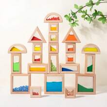 Bộ đồ chơi xếp hình bằng gỗ giúp trẻ em phát triển giác quan, nhận biết màu sắc và hình dạng, đồ chơi xếp hình sáng tạo, phù hợp cho bé trai và bé gái, trò chơi rèn luyện giác quan, quà tặng sinh nhật và ngày thiếu nhi. - Nhiều màu - Xem 6