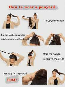 22-Inch Water Ripple Wave Ponytails, Made Of Polyester Fiber Material, Suitable For Use In All Seasons, And Ideal For Ladies To Wear As An Accessory Women Head Scarf Fashion Hair Accessories Elegant Hair Band Causal Headband - Multicolor - View 11