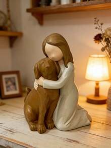 1pc Cute Dog Angel Sculpture, Dog Friendship Memorial Gift Suitable For Dog Lovers - Multicolor - View 3