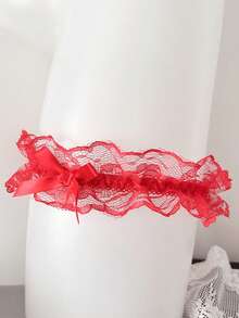 (نمط الدانتيل العشوائي) 1 قطعة من الحزام الأنيق من الدانتيل، مع فيونكة، سلسلة الفخذ العرائسية، حلقة الساق المرنة، شريط الساق، حزام الساق، إكسسوار الموضة النسائية، حفلة الزفاف، الحفلات الرسمية، ملابس داخلية عرائسية، فستان، زينة التنورة، هدية مثالية للوصيفة، مناسبة لحفلة الزفاف، الحفلات الرسمية - متعدد الألوان - مشاهدة 3