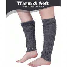 加厚保暖针织腿套 女士保暖腿套 针织扭结腿套 蓬松针织扭结腿套 针织保暖腿套 - 多色 - 查看 11