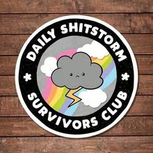 1pcs Daily Shitstorm Survivor Sticker | Fun And Quirky Vinyl Decal For Planners, Journals, And Laptops | Cute And Mindful Design For Meditation, Wellness Enthusiasts, And Book Lovers | , Artsy, Positive Affirmation Sticker,Halloween/Christmas/Trick Or Treat - 彩色 - 查看 2