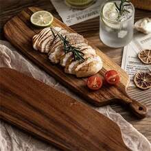 1pc Cutting Board, Wooden Chopping Board, Household Meat Cutting Board, Cheese And Board, Washable Fruit Board, Home And Dorm Vegetable Cutting Board, Camping Gear, Kitchen Accessories, Kitchen Utensils, Ramadan Decoration, Eid Al-Fitr Gift, Valentine's Day Gift - Rust Brown - View 8