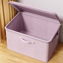 1个大容量可折叠收纳箱，多功能衣柜衣物收纳箱，床上用品收纳箱，也适合搬家，超大容量，两侧带提手，可折叠设计节省空间，适用于衣柜整理、卧室收纳、宿舍收纳、换季收纳、房间装饰、家居用品收纳等。 - 彩色 - 查看 6