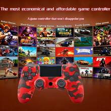 Game Controller Compatible With PS-5, PC, Switch, And TV | Dual 3D Joysticks, Vibration, And Rapid-Fire Functions | Ergonomic Design For Lightning-Fast Operation | The Perfect Gift For Gamers This Christmas, Birthday, Or New Year - Camouflage Red - View 5