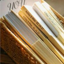 1pc, Custom Handheld Fan, Personalized Text, Wedding Gift, Wedding Favor Fan, Banquet Party Gift, Bride Gift, Folding Hand Fan, Bulk Hand Fans, Summer Fan - Apricot - View 4