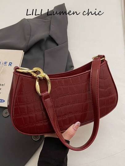 This Stylish New Shoulder Bag Is Made Of Classic Solid-Color PU Material And Features A Women's Handle And Zipper, Making It Ideal For Travel, Shopping, And Dates. It Also Makes A Perfect Gift For Women, Suitable For Daily Commutes, Outdoor Activities, Travel, And Outings.