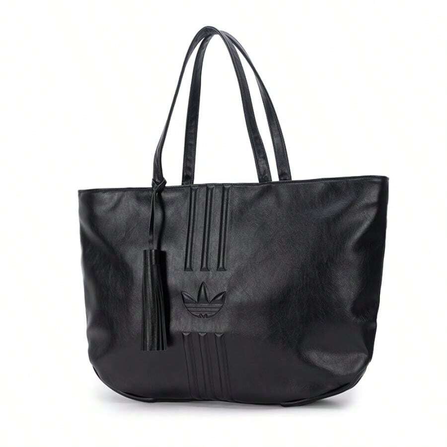 Adidas NEWY MKF 女士单肩托特包，简约休闲通勤户外旅行手提包 - 黑色 - 查看 1