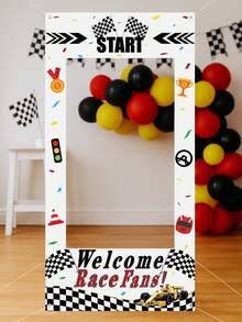 1pc 120*60cm Racing Car Theme Photo Backdrop,Race Car Theme Birthday Party Background Decoration, Game Sport Events Theme Photo Frame Backdrops, Race Car Theme Birthday Party Background Decoration, Welcome Race Fans Party Backdrop Banner, Background Photography For Birthday Party Decoration, Race Birthday Photo Props,Birthday Gift Party Favors, - Racing Theme - View 2