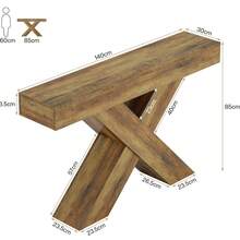 Tribesigns Narrow Console Table, 55-Inch Farmhouse Entryway Table, X-Shaped Couch Table Behind Sofa For Living Room, Entryway, Entrance, Foyer, Hallway, Rustic Brown - Brown - View 2
