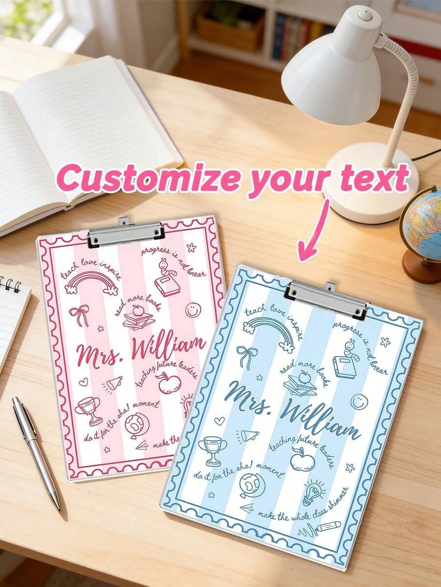 1pc Custom Teacher Clipboard With Name, Personalized Teacher Gifts, Back To School Gift, Elementary Teacher Clipboard, Teacher Appreciation Gift - Multicolor - View 1