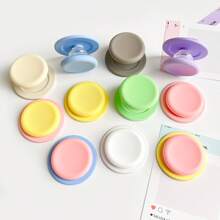 1 Set 2026 New Solid Color Matte Round Silicone Suitable For MagSafe Magnetic Holder, Super Strong Adsorption, Air Bag Design For Women Compatible With IPhone, Android Phone, Gift For Birthday, Family, Friends Gifts Birthday Push-Pull Phone Grip Phone Holder Phone Accessories - Multicolor - View 2