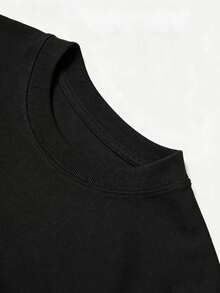 1pc Mens Clothes Stick Figure Push Print Black TShirt, Unisex Casual Crew Neck Tshirt, Plus Size Men's Clothing 5XL, Lightweight 180gsm Knit Fabric, Machine Washable, For Spring/Summer/Fall, Christmas, New Year, Thanksgiving. - 黑色 - 查看 3