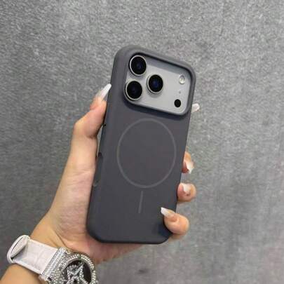 奢华亮面荧光液态硅胶磁吸手机壳，兼容 17 Air 16 15 14 13 12 17 Pro Max Plus，磁吸软壳，春季礼物