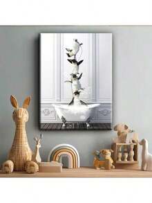 1pc Modern Minimalist Vertical Frame Animal Wall Art - Bear/Cow/Dog/Deer Oil Painting, Suitable For Living Room, Bedroom, Dining Room - Frameless/Wooden Frame, Suitable For Home, Office, Dormitory Decor - Multicolor - View 11