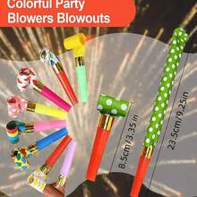 20pcs-Party Blower, Colored Noise Generator, Squawkers Tassel Noise Generator For Party Playing, Birthday Noise Generator, Birthday Horn Blowing Party Whistle, Suitable For Graduation Ceremonies, Party Events, Christmas, Easter And Other Parties,Christmas - Multicolor - View 6
