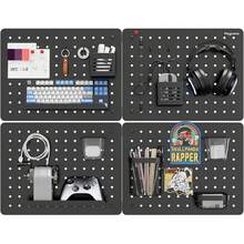 4 Tablero De Clavijas Para Pared, Tableros De Metal De 24 X 12 Pulgadas, Con 24 Ganchos, Organizador De Pared De Herramientas De Sala De Manualidades, Tablero Negro - Negro - Ver 11
