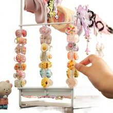 1pc 2-Tier Desktop Scrunchie Organizer, Space-Saving Hair Accessory Storage Box, Hair Hoop & Scrunchie Display Rack, Suitable For Baby Room Storage - Multicolor - View 8