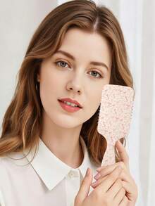 1pc Y2K Kawaii Series Air Cushion Comb, Featuring Unique Bow, Leopard Print, Star, Floral, Cloud, Cherry Motifs In Aesthetic, Straight Hair Brush Made Of Durable PC+TPU Material - Multicolor - View 4