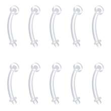 14G Plastic Belly Button Piercing Retainers, Curved Barbell Piercing Banana Plastic Acrylic Flexible 8/10/12/14 Mm - Clear - View 9