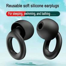 1 对硅胶游泳耳塞，舒适、可重复使用的柔软硅胶耳塞，配有替换耳套 - 彩色 - 查看 2