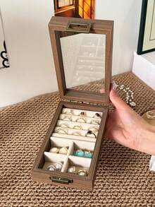 Caja de joyería portátil multicolor, caja de almacenamiento dedicada para anillos y aretes