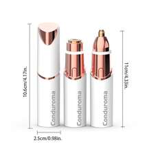 Máy cạo râu và tỉa lông mày 2 trong 1 Conduroma dành cho nữ – Máy cạo râu điện mạ vàng 18K với đèn vòng, thiết kế vòng kép nổi. - Mô hình nâng cấp - Xem 3