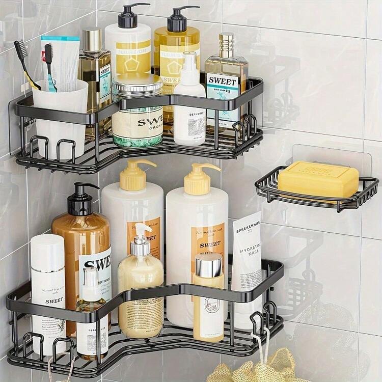 Shower Racks & & Shower Head Holders - Preto - 查看 2
