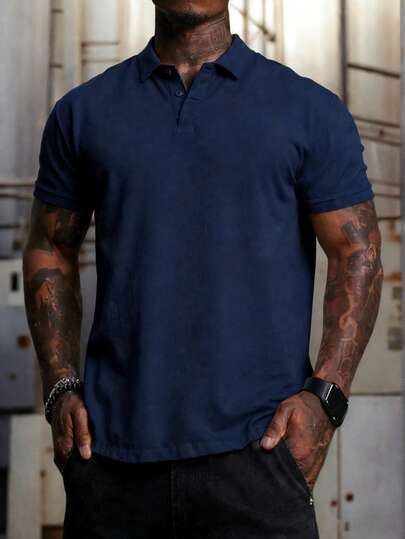 男士休闲纯色Polo衫，春夏款