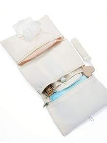 1 pieza Organizador colgante de pañales acolchado con diseño de oso, bolsa de almacenamiento con múltiples compartimentos - Multicolor - Ver 8