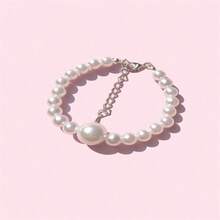 1件装奢华仿珍珠宠物项链，适合小型/中型/大型犬猫，节日礼物，日常佩戴，狗狗项圈 - 彩色 - 查看 3