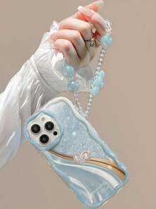 Sequins,Diamond 1pc Cream Textured Blue Glitter Pony Painted Anti-Drop Cartoon Phone Case Compatible With IPhone 14, 14 Pro, 14 Pro Max, 13, 13 Pro, 13 Pro Max, 11, 11 Pro Max, 12, 12 Pro, 12 Pro Max, XR, XS, 15, 15 Pro, 15 Pro Max, 16, 16 Pro, 16 Pro Max, 17, 17 Pro, 17 Air, 17 Pro Max, Galaxy S24, A04, A12, A13, A14, A23, A24, A32, A33, A51, A52, A53, A54, A72, S20 FE, Redmi 9, Redmi 9A - Multicolor - View 4