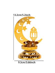1件/套 星月清真寺烛台。这款烛台由金属制成，固定装饰组合包括“新月（含小空心新月）、五角星和清真寺吊灯”，展现出主题风格，并带有清晰的宗教和文化符号。 - 彩色 - 查看 12