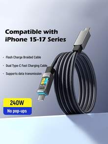 240W USB C To Type C Charging Fast Cable, USB-C Charging Cable,Lightning Charging Cable, Multi-Functional USB C Cable Compatible With Iphone 17/16/15 Pro Max Pro, IPad, Notebook Computer,Compatible With Huawei,Compatible With Samsung,Tablets, Moto G, Pixel And More USB-C Devices,Universal Efficient Charging Adapter,Power Delivery High-Speed Charging Compatible With IPhone 17, 17 Pro Max, 16, 16 Plus, 16 Pro, 16 Pro Max,Compatible With Redmi, Compatible With OnePlus Charger Travel Fast Charging - Multicolor - View 10