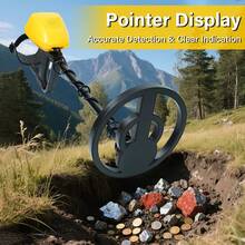 高精度五模式黄色金属探测器，具有强抗干扰能力，8英寸探测深度，适用于海滩、陆地，可探测金、铜、银、铁（不含电池） - 黃色 - 查看 6