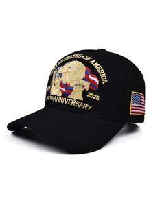 1pc Unisex/Couple/Parent- Oversized Duck Billed Cap, Embroidery Contrast Color Baseball Cap, Fashionable Sports Hat - Embroidered Baseball Cap - View 11